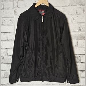Point Zero Black Windbreaker Jacket Men’s M Lightweight Zip Casual Coat
